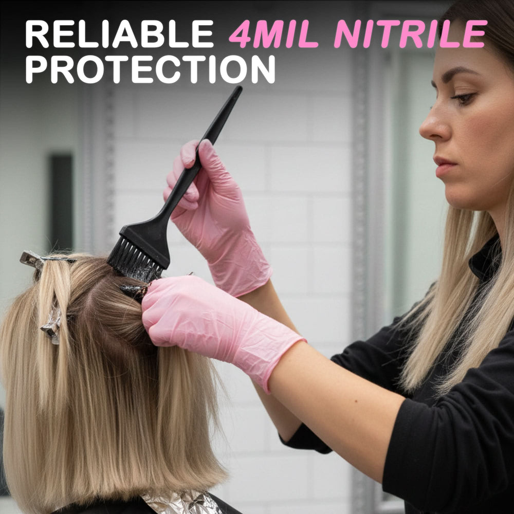 Pink Nitrile Gloves, All Purpose Gloves, 30 Pieces, 4.0 Mil- 72HRS