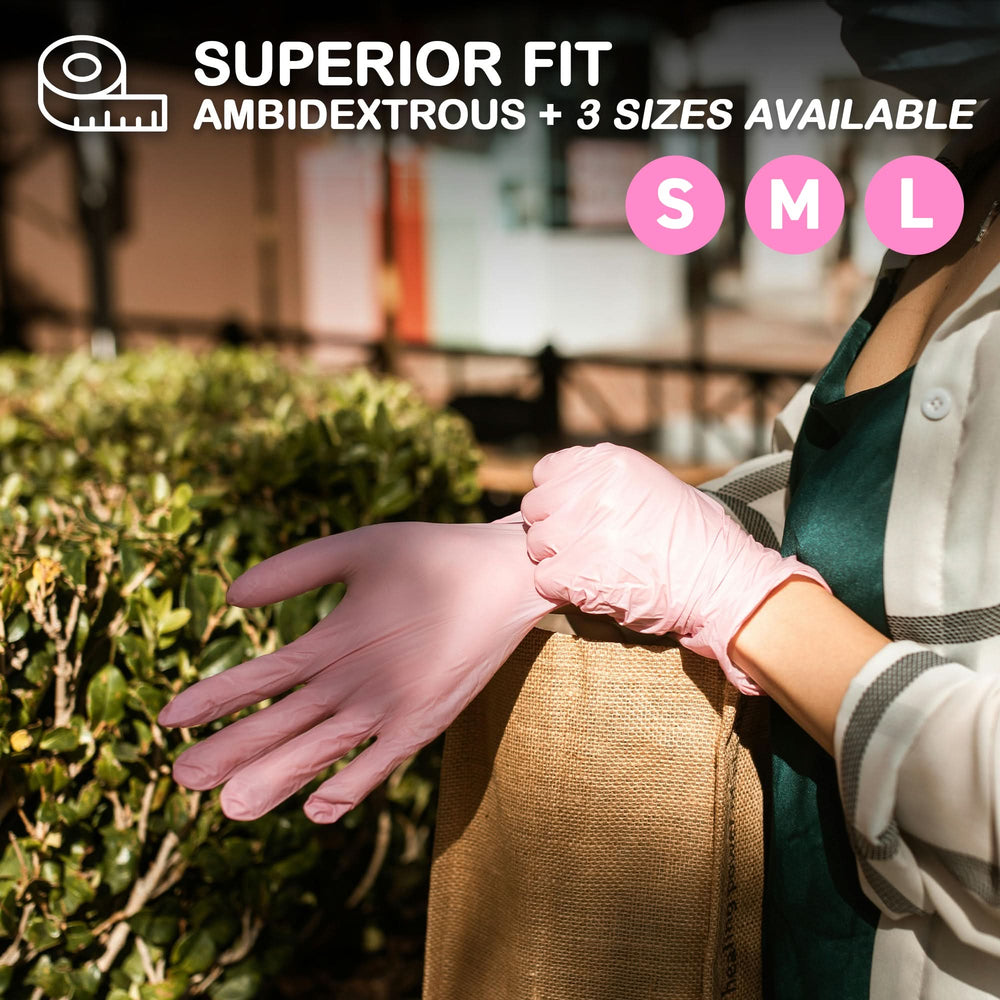 Pink Nitrile Gloves, All Purpose Gloves, 30 Pieces, 4.0 Mil- 72HRS