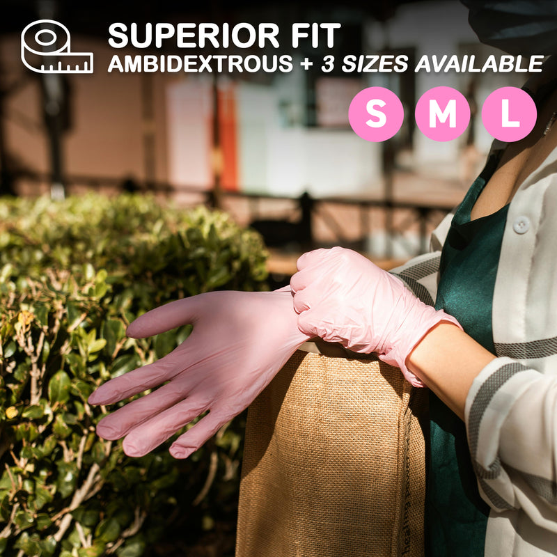 Pink Nitrile Gloves, All Purpose Gloves, 30-pack, 4.0 Mil- 72HRS