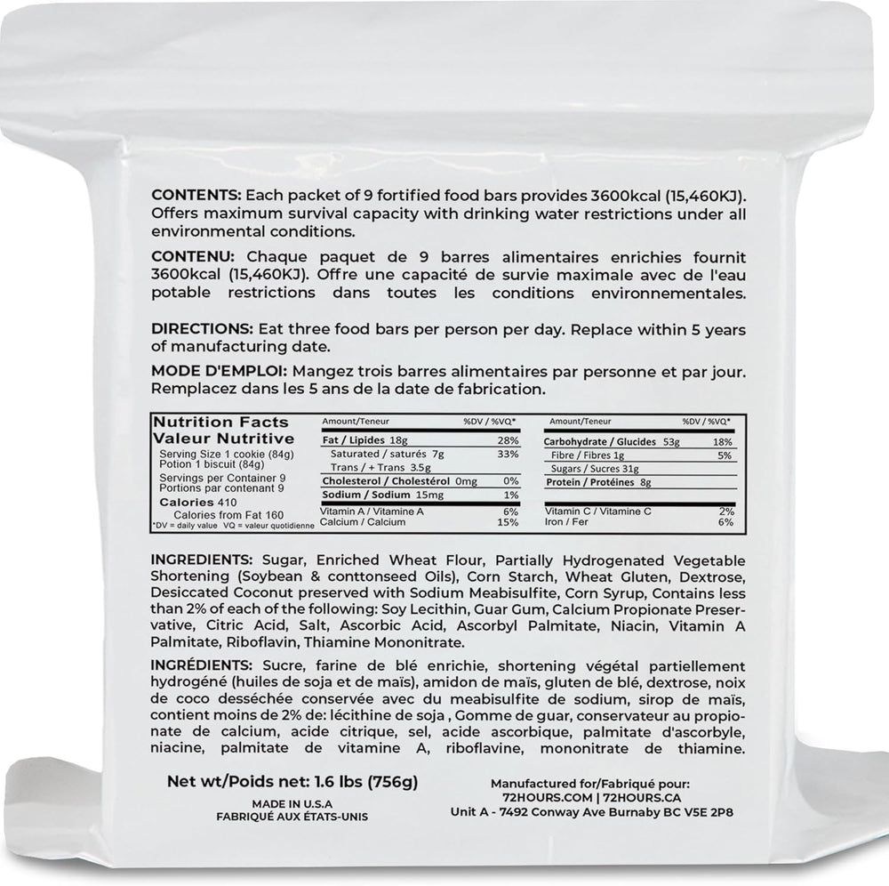 3600 Calorie 72HOURS Emergency Food Ration (NON-GMO)