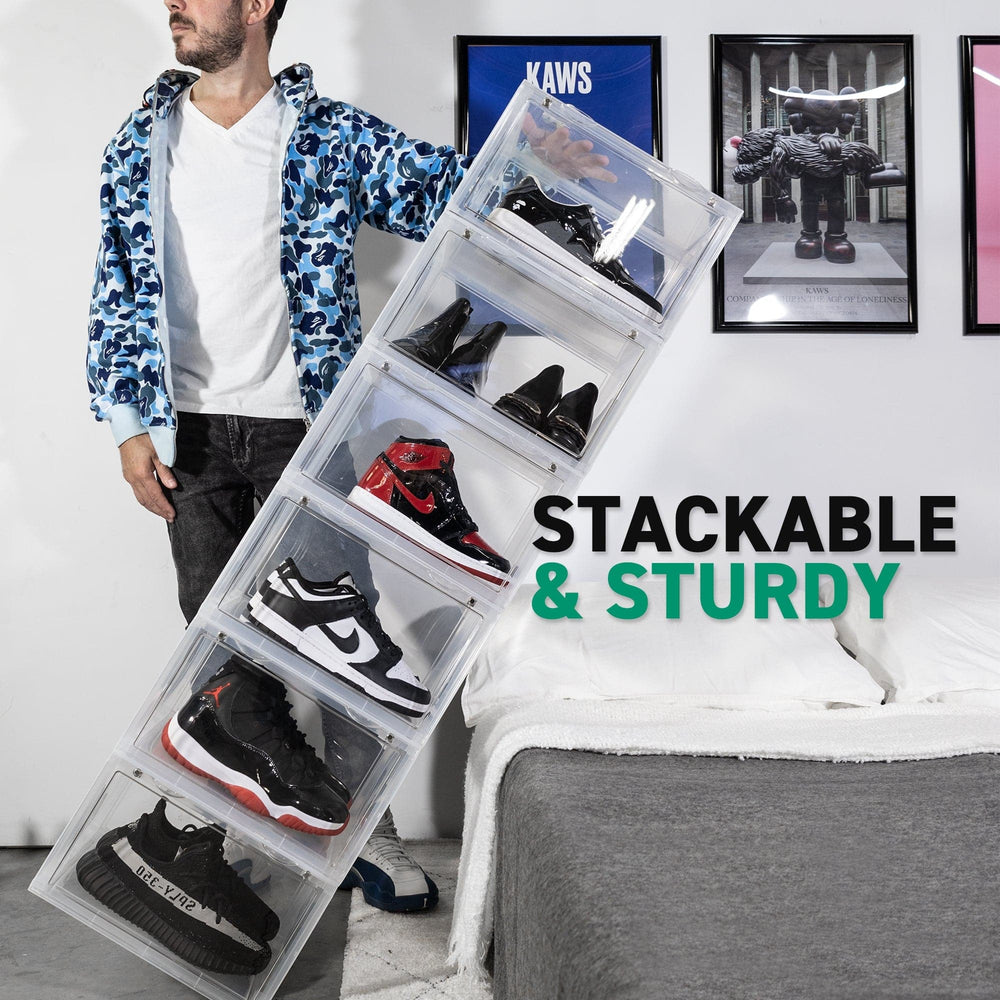 Ollie Hard Solid Shoe Box Organizer - Clear, Pack of 3 (OPEN BOX)