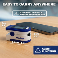 Medivex Pulse Oximeter Canada – Fingertip Oxygen Meter, Finger Pulse Oximeter Monitor for All Ages, Accurate SpO2 & Heart Rate Readings with OLED Display (White)
