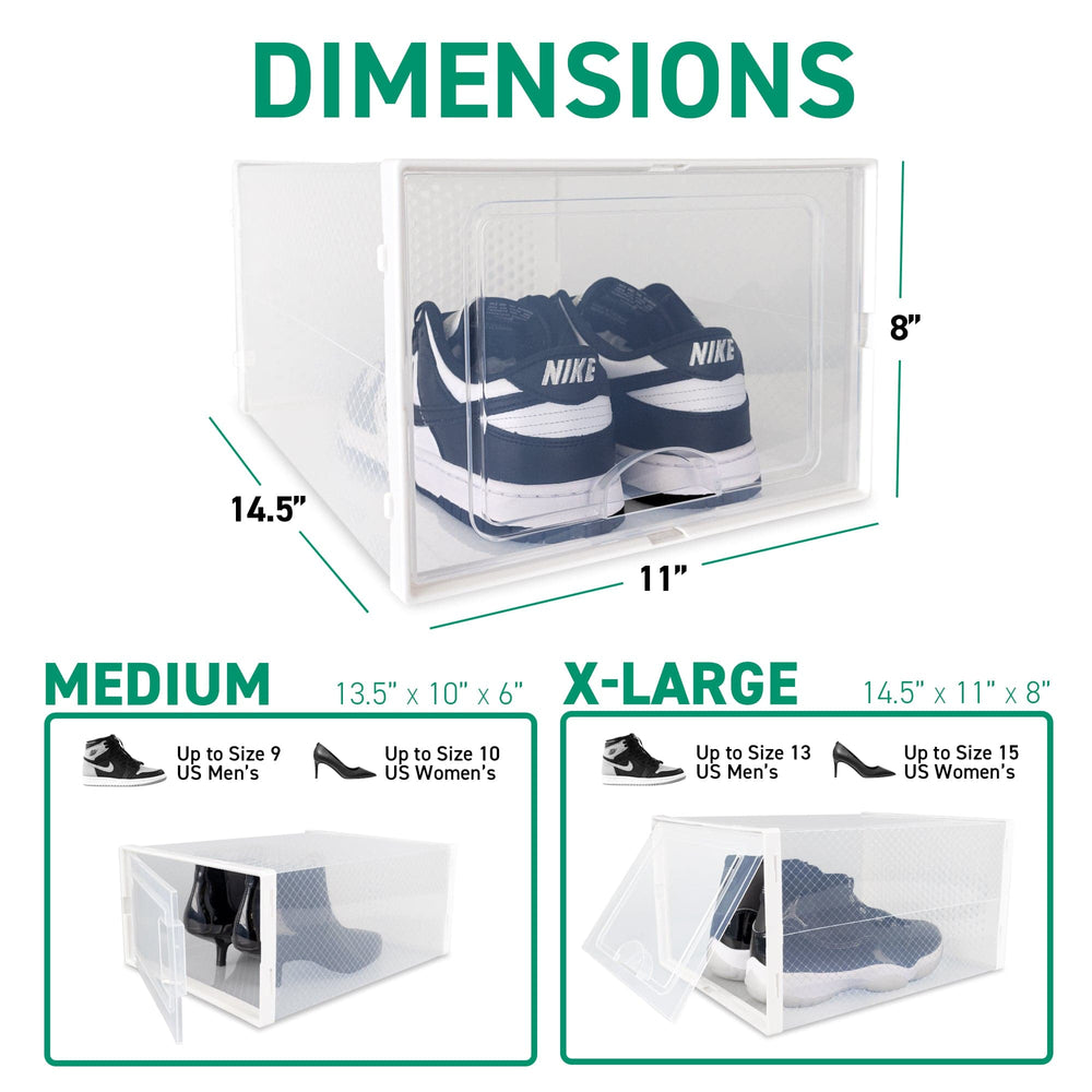 Ollie Soft Stackable Shoe Box Organizer, Black, Pack of 12 (OPEN BOX)