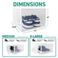 Ollie Soft Stackable Shoe Box Organizer, Black, Pack of 12 (OPEN BOX)