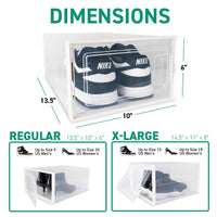 Ollie Soft Stackable Shoe Box Organizer, Clear, Pack of 12 (OPEN BOX)