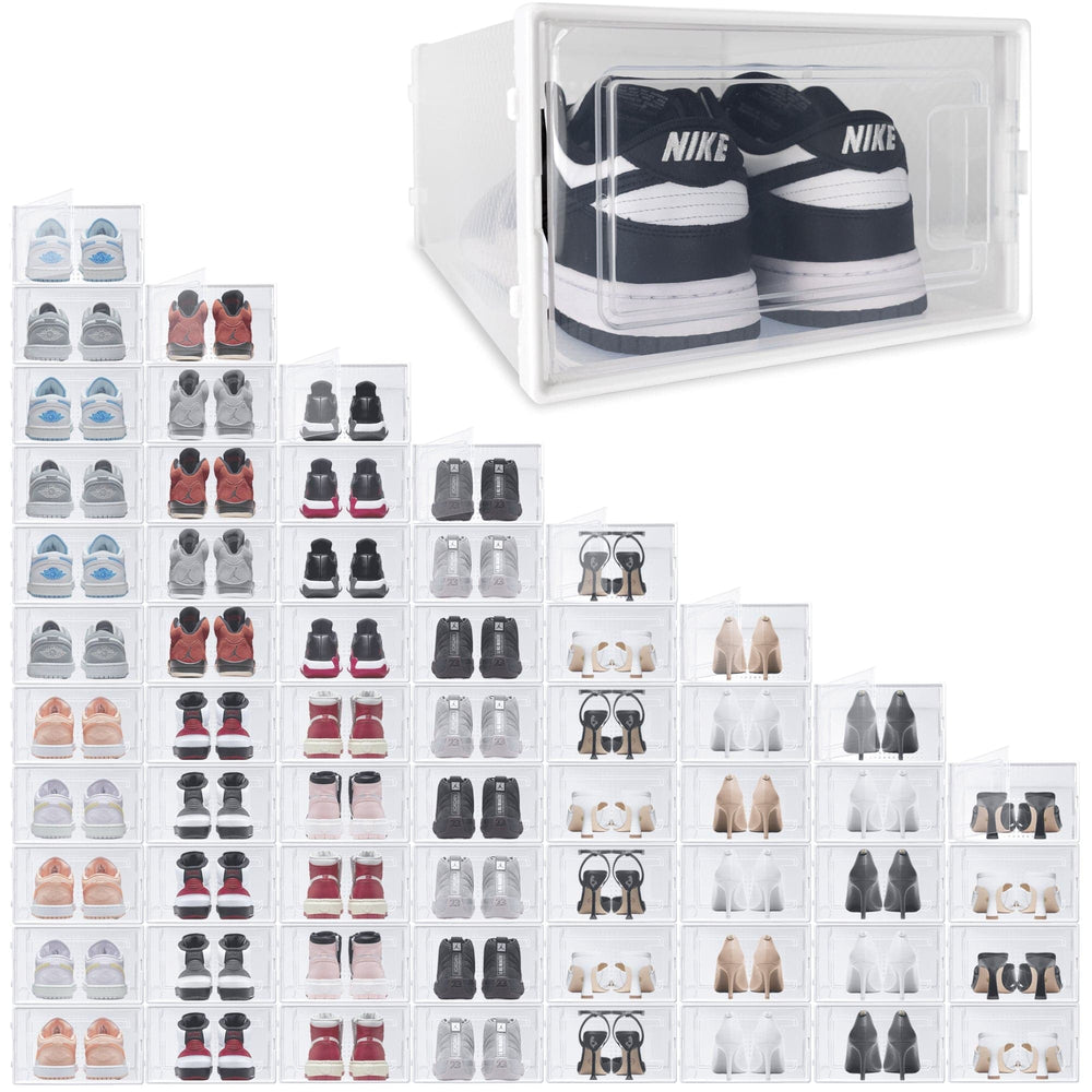 Ollie Soft Stackable Shoe Box Organizer, Clear, Pack of 12 (OPEN BOX)