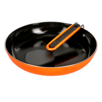 Jetboil 8 Inch Ceramic Summit Skillet with handle and spatula folded