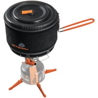 Top view of Jetboil 1.5L Ceramic FluxRing Cook Pot on stand with lid