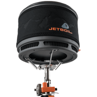 Bottom view of Jetboil 1.5L Ceramic FluxRing Cook Pot on stand