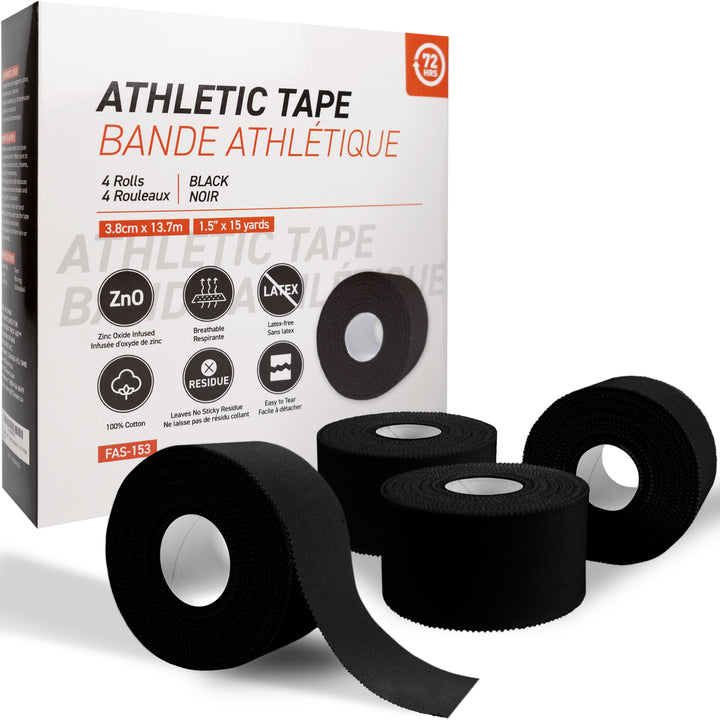 Ready First Aid Athletic Sport Tapes- (1.5' x 15 Yrd) (Black)