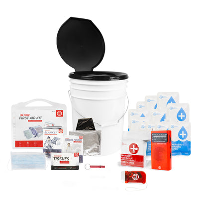 1 Person 72HRS Essential Toilet - Emergency Survival Kit items laid out