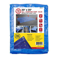 Tarp, All-Purpose, Blue - 72HRS 20" x 20"