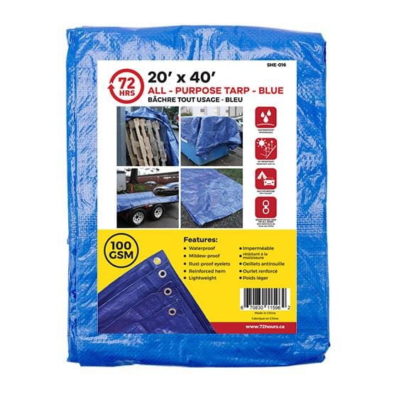 Tarp, All-Purpose, Blue - 72HRS 20" x 40"