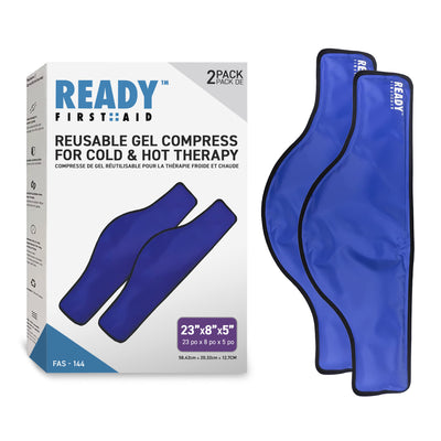 Ready First Aid Reusable Gel Cold & Hot Pack - 23" x 8" x 5", Pack of 2