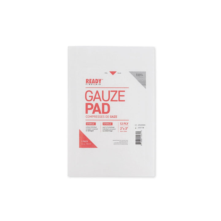 Gauze Pad, 2" x 3", 12-ply, Sterile - Ready First Aid