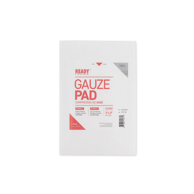 Gauze Pad, 2" x 3", 12-ply, Sterile - Ready First Aid