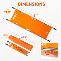 Ready First Aid Orange Folding Portable Stretcher - Durable, Waterproof & Fireproof