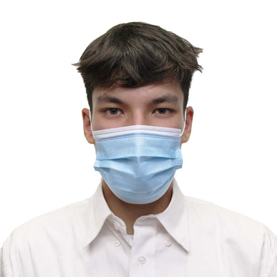 Man with 3-ply Disposable Face Mask
