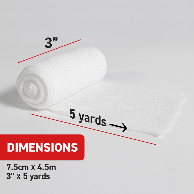 Conforming Stretch Bandage (3"), 5.08cm x 4.5m - Ready First Aid Dimensions