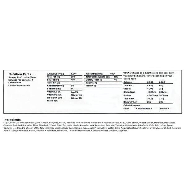 400 Calorie SOS Millenium Emergency ration blueberry Nutritional facts and ingredients