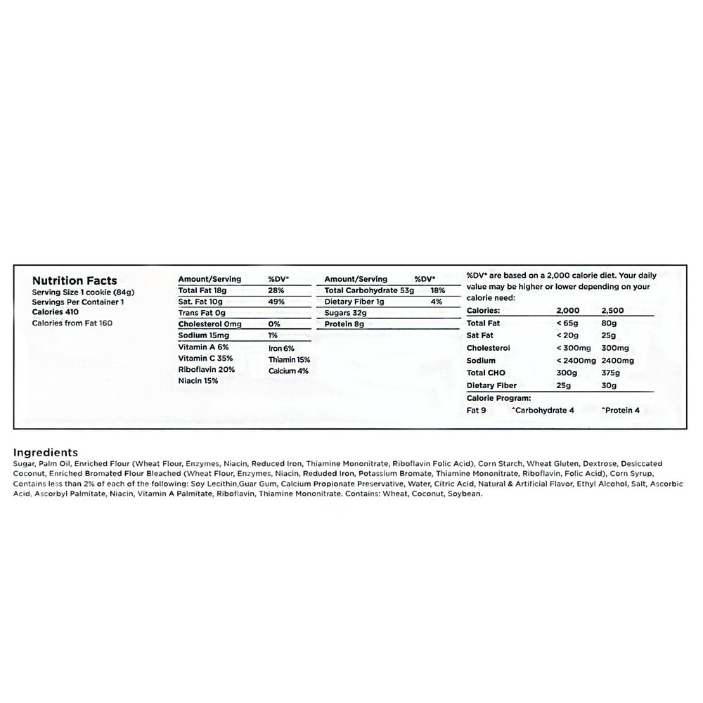 400 Calorie SOS Millenium Emergency ration tropical fruit Nutritional facts and ingredients