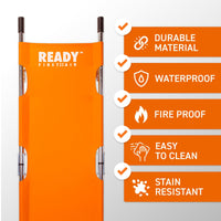 Ready First Aid Orange Folding Portable Stretcher - Durable, Waterproof & Fireproof