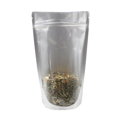 4 oz Stand Up Pouch (One Side Clear) - 5.0 Mil  (8" x 5" x 3") containing tea