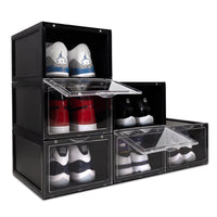 Ollie Hard Stackable Open Front Shoe Box Organizer, Black