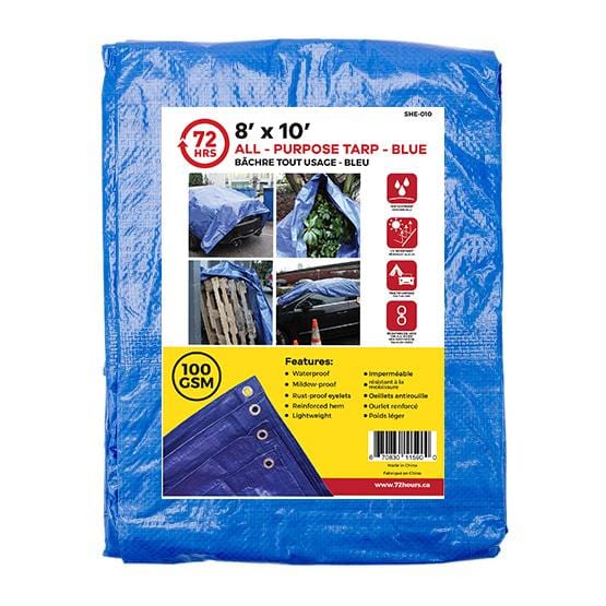 Tarp, All-Purpose, Blue - 72HRS 8" x 10"