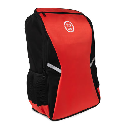 red essential backpack side