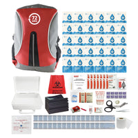 72HRS classroom emergency survival kit with contents laid out