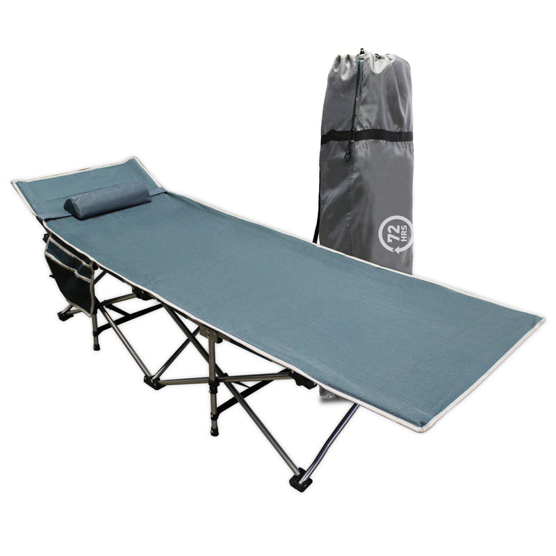 72HRS Portable Camping Cot grey with bag