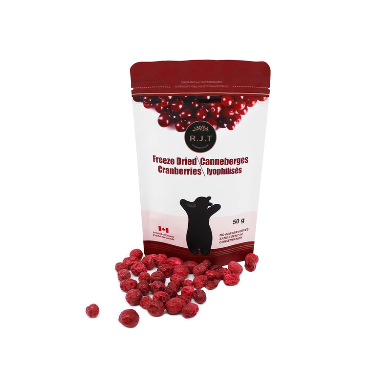 freeze dried cranberries with cranberries in front