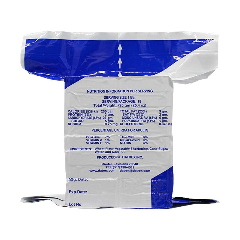 Datrex 3600 Calorie Emergency Food Ration Nutritional Facts and Ingredients