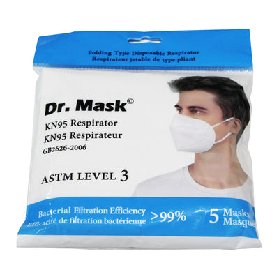 Dr. Mask KN95 Respirator Pack of 5 Masks