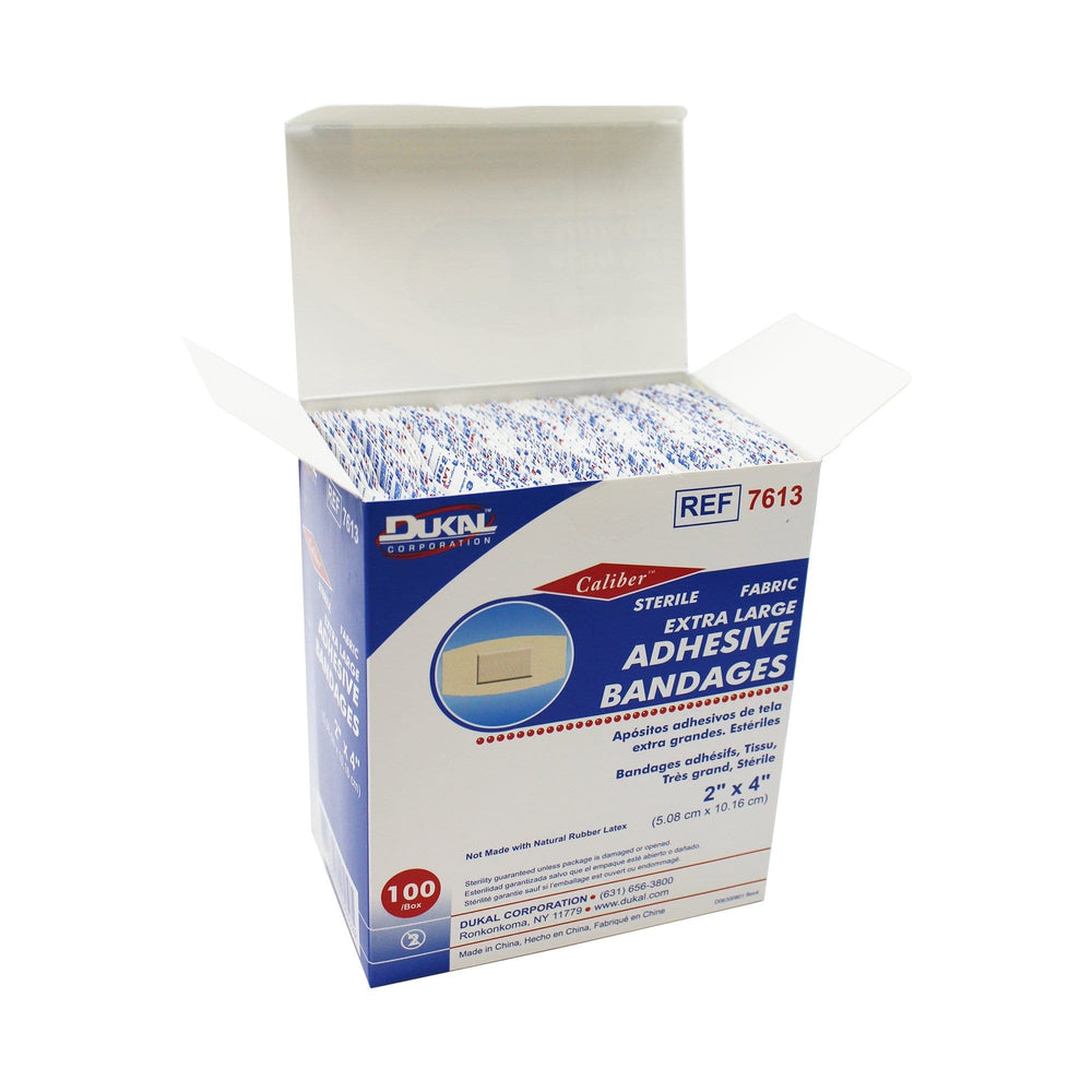 Adhesive Bandage, Extra Large, 2" x 4" (5.08 cm x 10.16 cm) - Dukal (100/box)