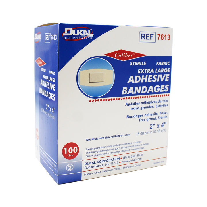 Fabric Adhesive Bandage, Extra Large, 2" x 4" (5.08 cm x 10.16 cm) - Dukal (100/box)