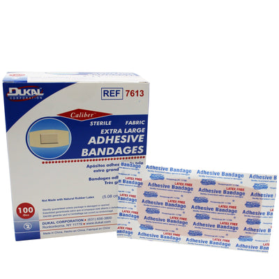 Adhesive Bandage, Extra Large, 2" x 4" (5.08 cm x 10.16 cm) - Dukal (100/box)