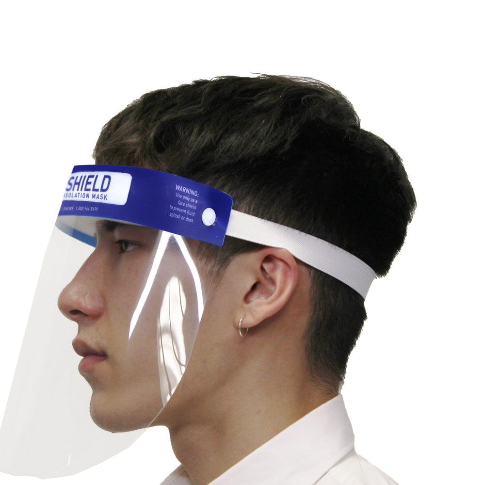 Guy wearing Face Shield, Side View