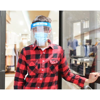 Man Wearing Face Shield in Retail Store