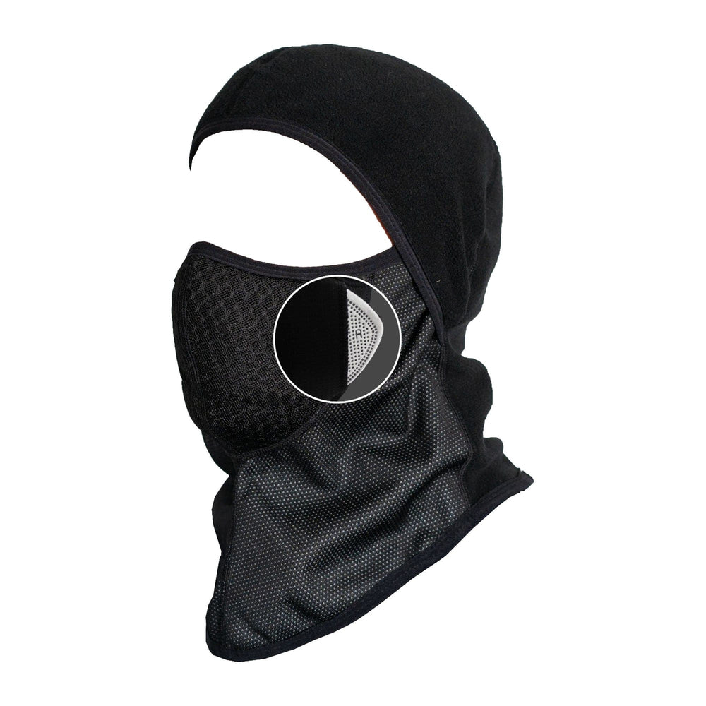 Balaclava with Replaceable Air Filter, All Purpose, Black - 72HRS