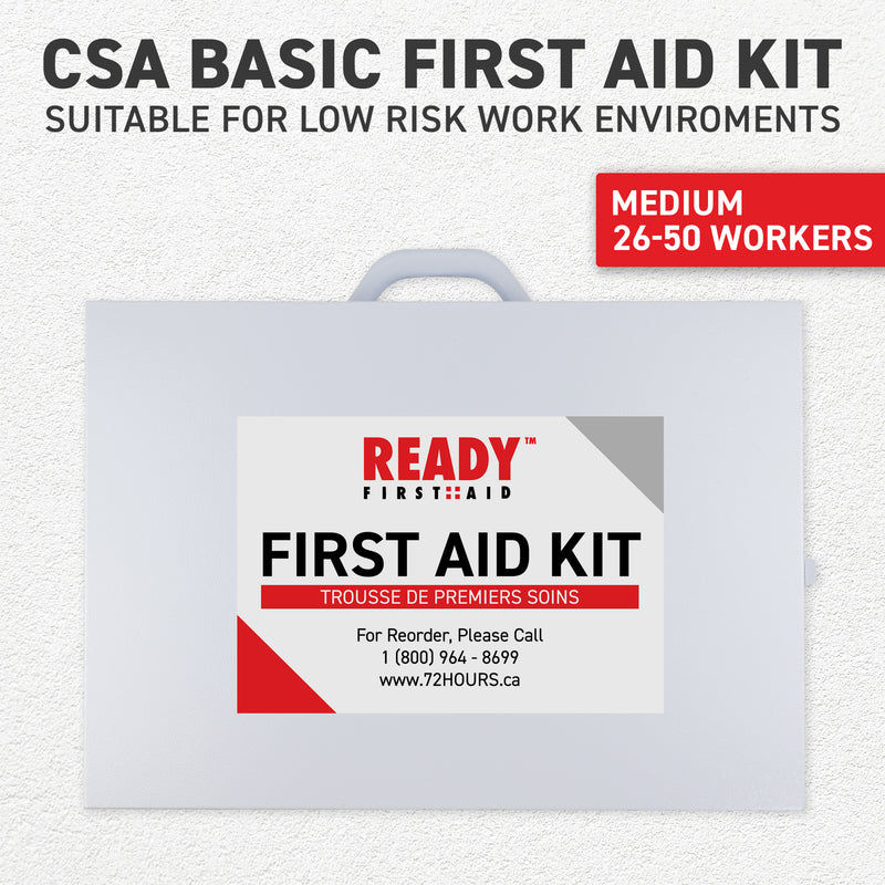 CSA Type 2 - Basic First Aid Kit Medium (26-50 Workers) with Metal Cabinet Regulations