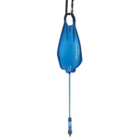 Hanging Blue Lifestraw Flex with Gravity Bag