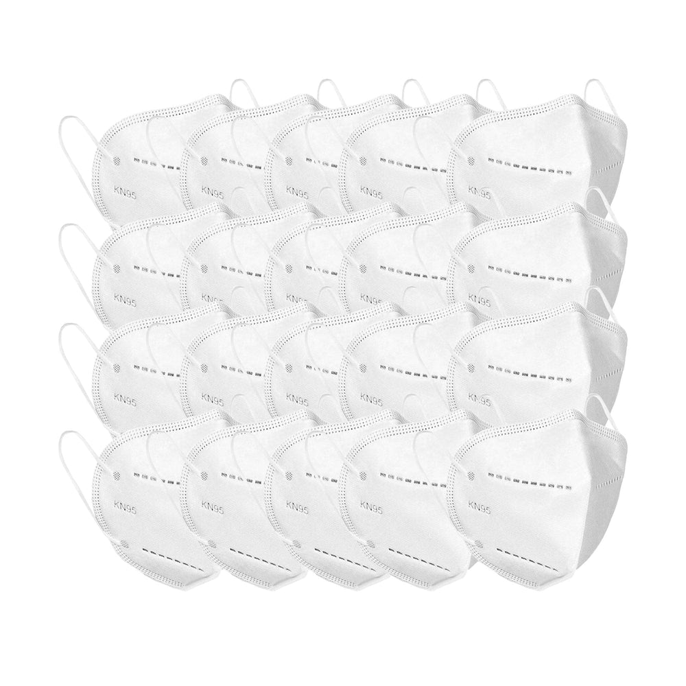 20 KN95 mask aligned in 4 rows