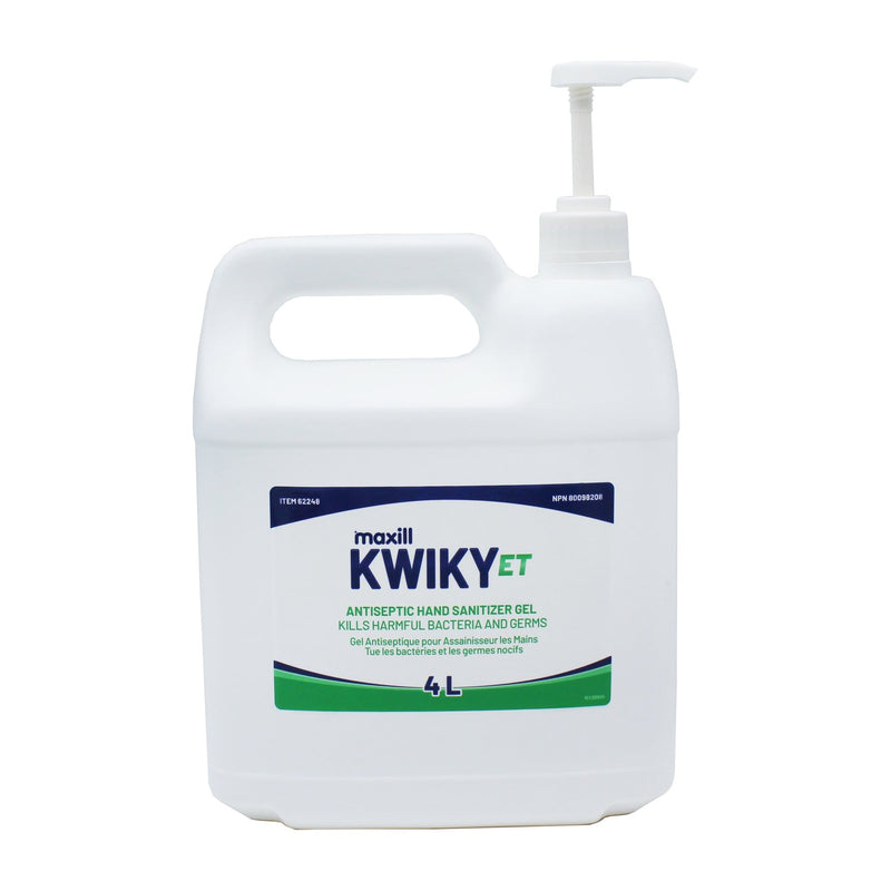 Hand Sanitizer Gel, KWIKY ET, 4 L (with Pump) - maxill