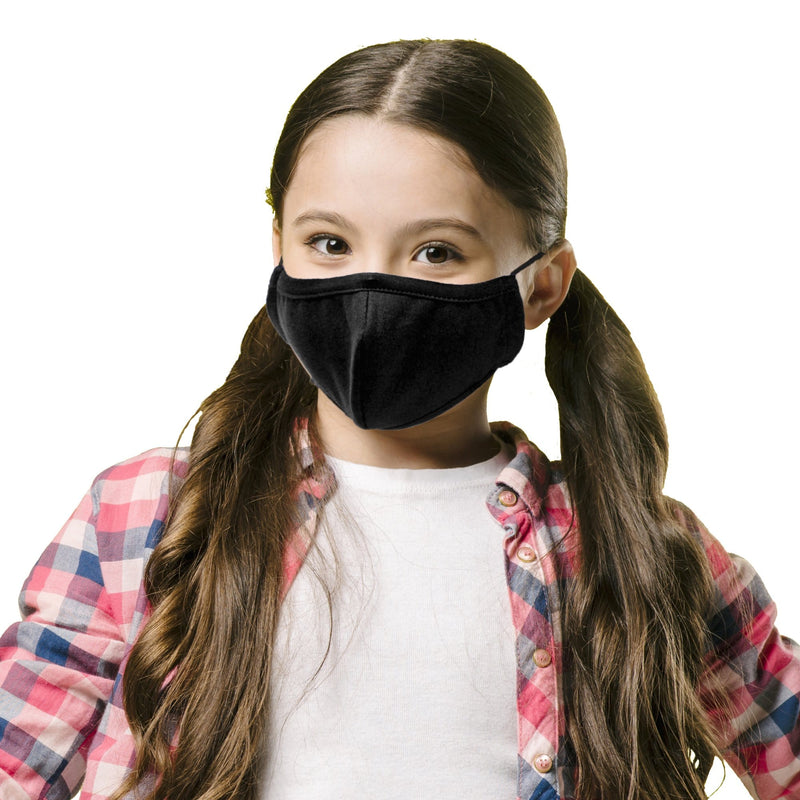 Kids Reusable Face Mask, 3-Layer, Black - Ready First Aid