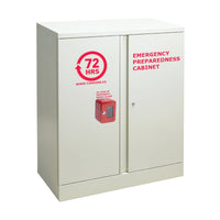72HRS medium grey metal storage cabinet with 2 doors and key safe