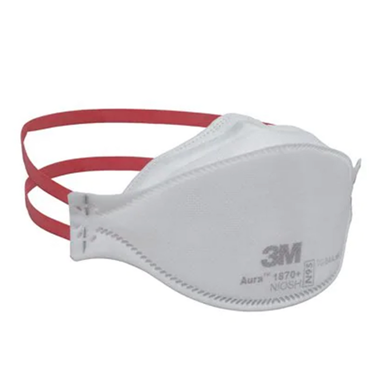 3M Aura 1870+ N95 Particulate Respirator Mask - Single Mask Individually Wrapped side angle