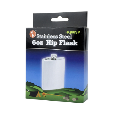 Stainless Steel 6oz Hip Flask packaging