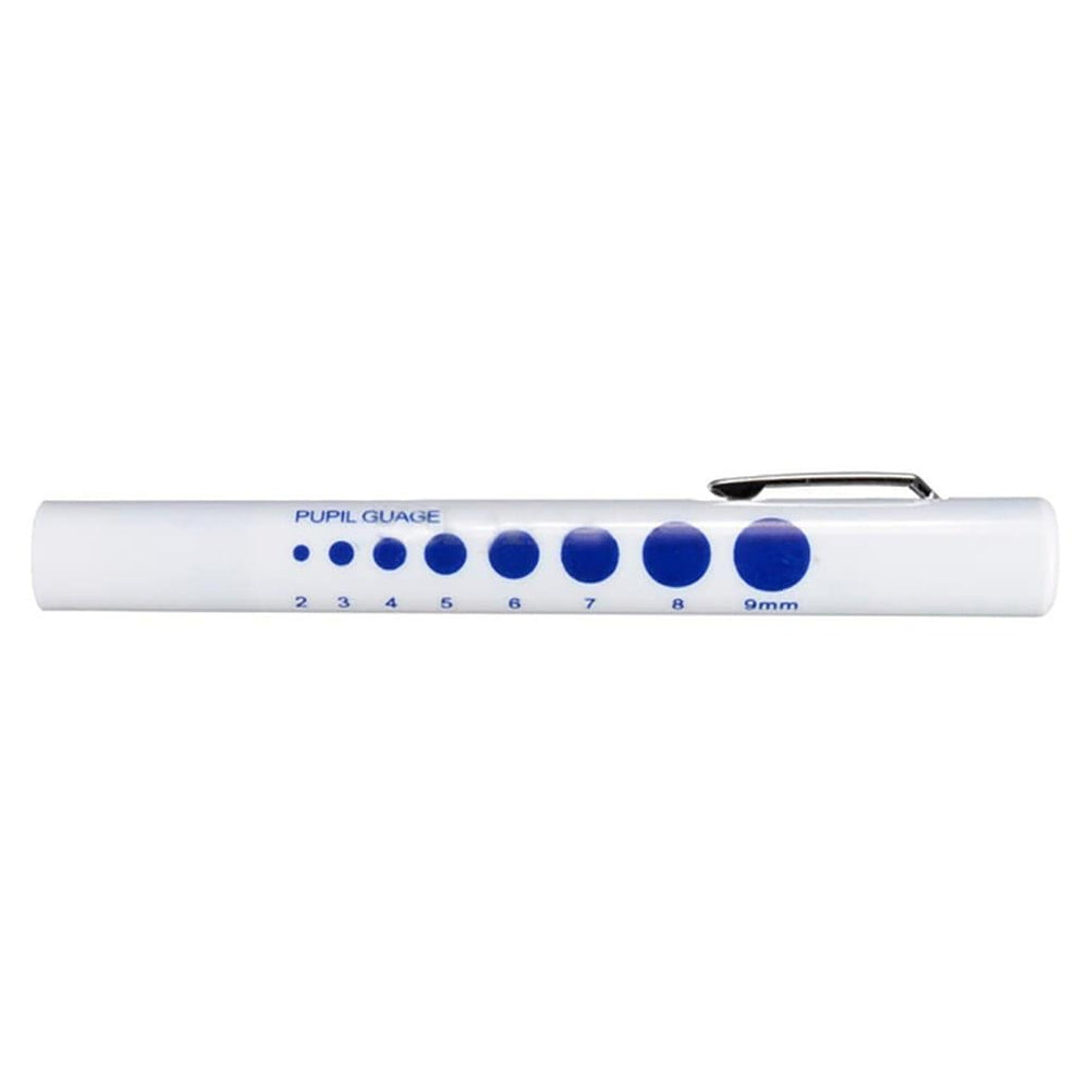 Disposable Paramedic Flashlight side view showing pupil gauge